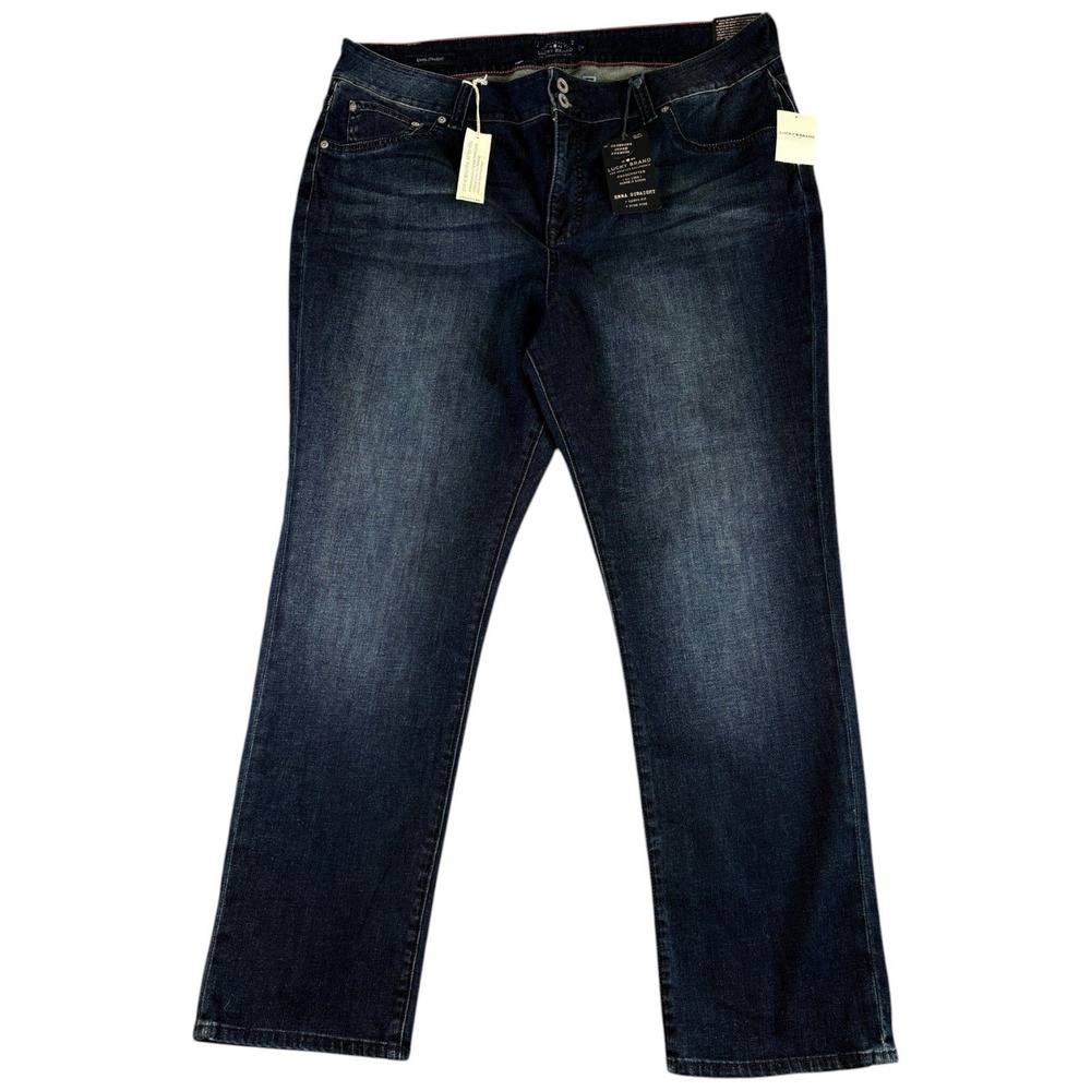 Lucky Brand Emma Straight Jeans Womens 22W Blue Dark Wash Straight Stretch
